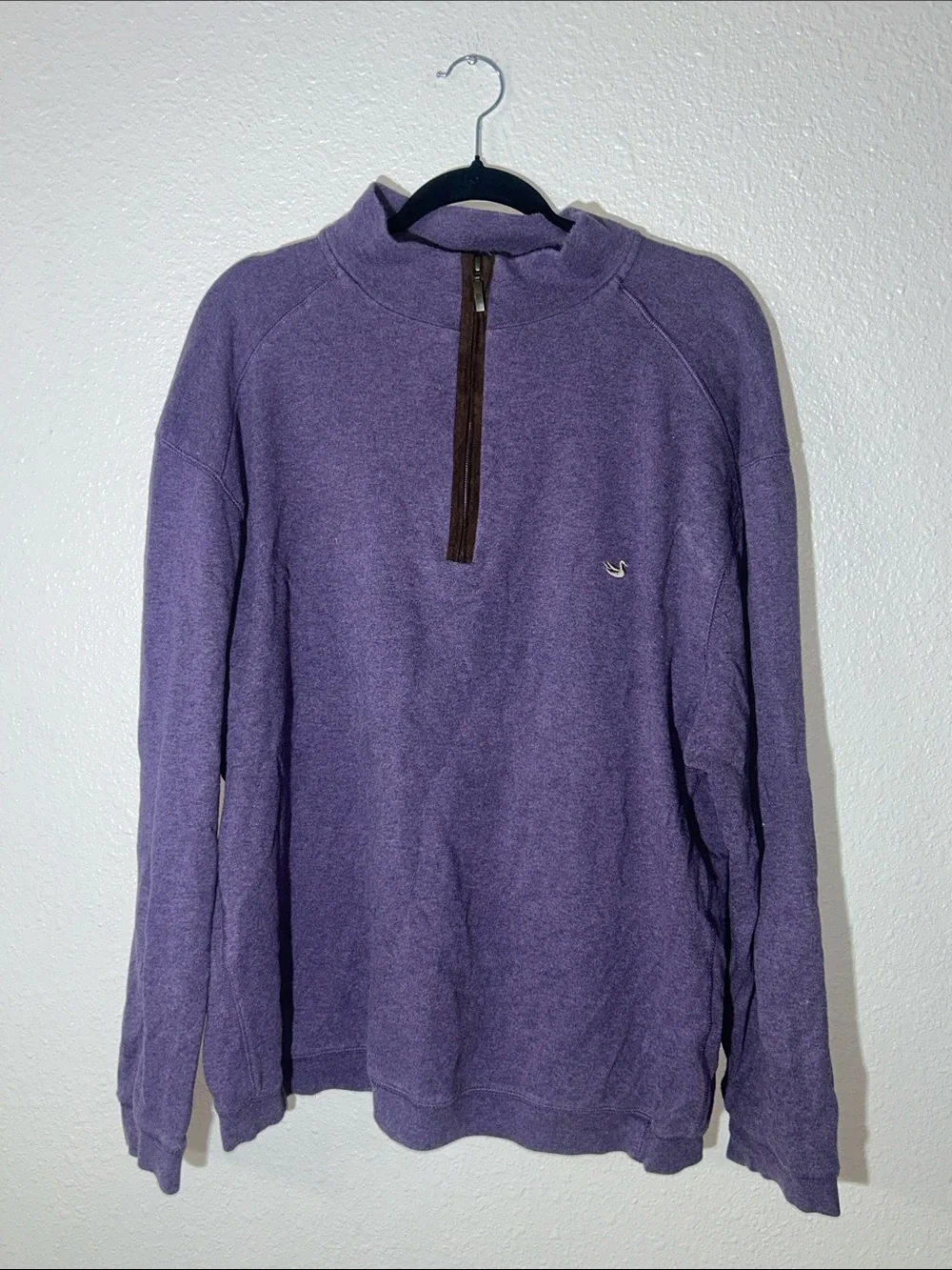 Southern Marsh Men's Heather Purple Quarter-Zip Sweater - size XL